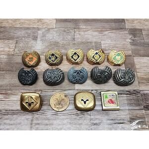 Vtg 1940s 50s Boy Scout Of America Neckerchief Scarf Tie Holder Slide Clasp Lot